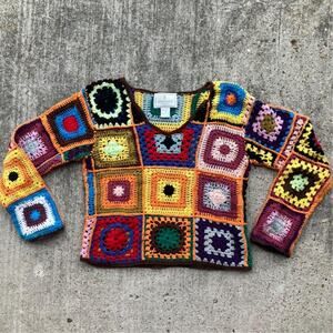 Vintage express tricot crochet sweater